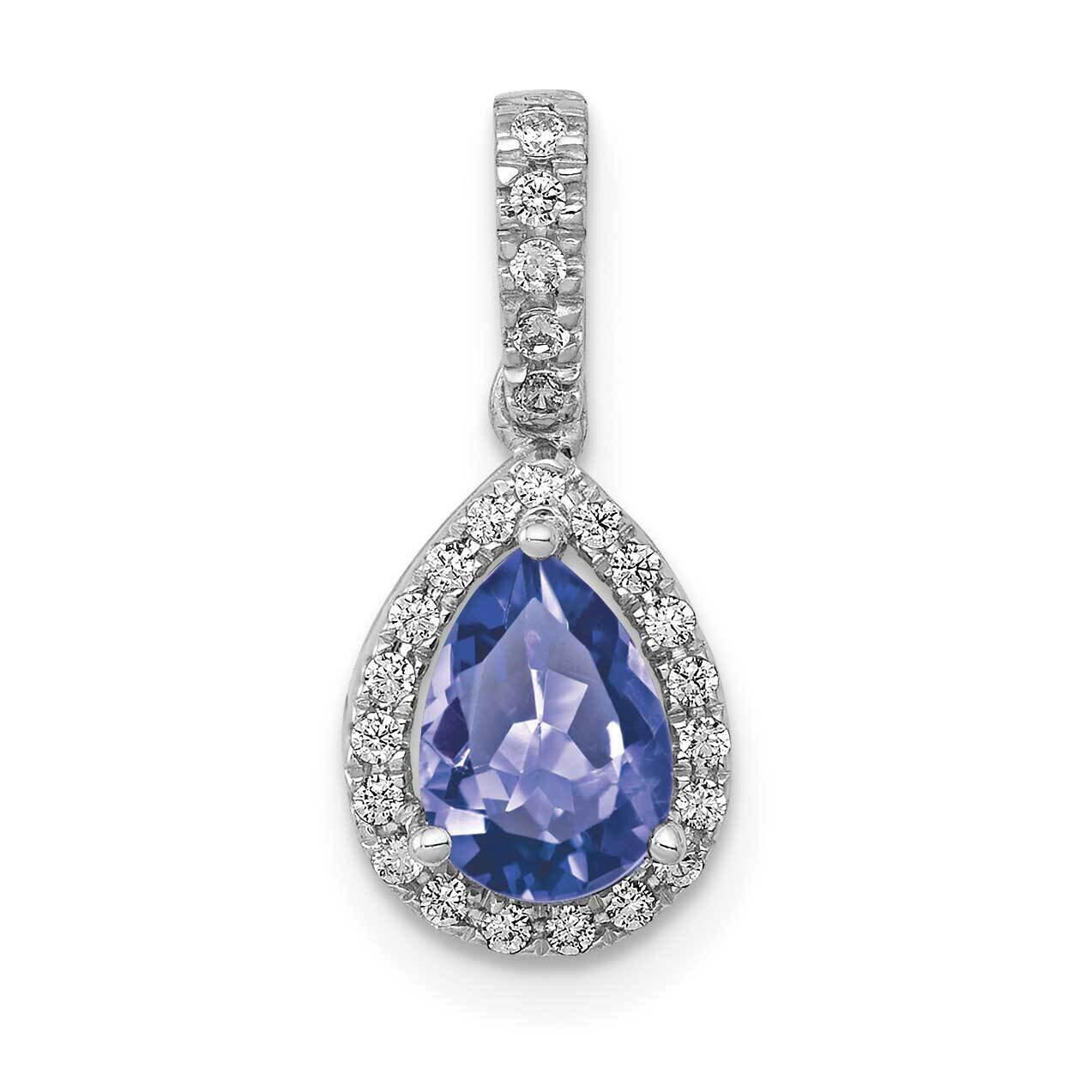 Pear .75 Tanzanite &amp; Diamond Pendant 14k White Gold PM5224-TZ-013-WA, MPN: PM5224-TZ-013-WA, 191101…