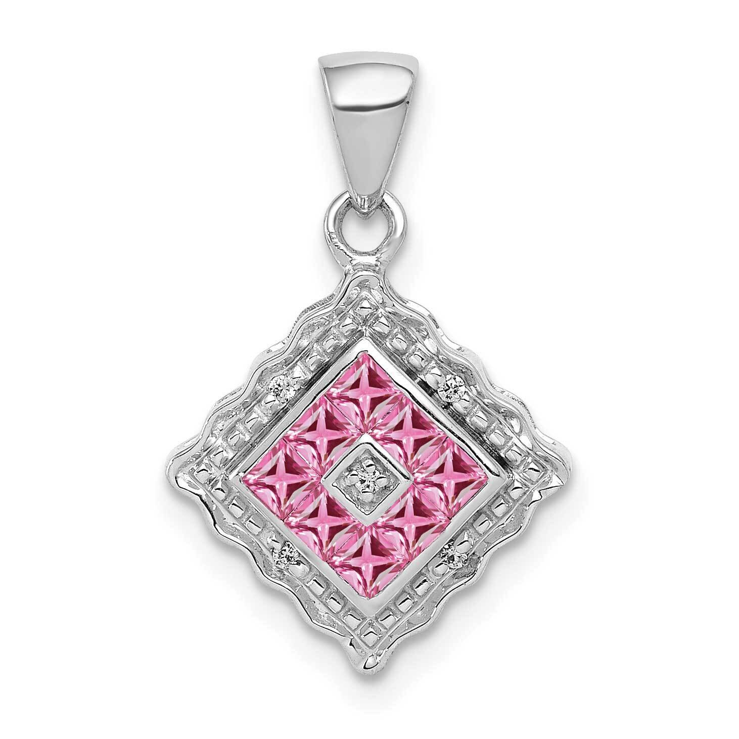 .40 Pink Sapphire Pendant 14k White Gold Diamond PM5245-PS-002-WA