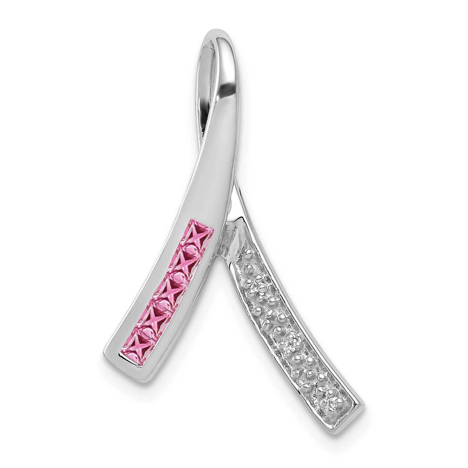 Pink Sapphire Pendant 14k White Gold Diamond PM5246-PS-001-WA, MPN: PM5246-PS-001-WA, 883957420837