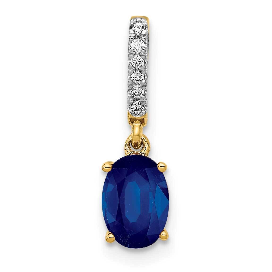 Oval 1.04 Sapphire Pendant 14k Gold Diamond PM5253-SA-003-YA, MPN: PM5253-SA-003-YA, 883957307541