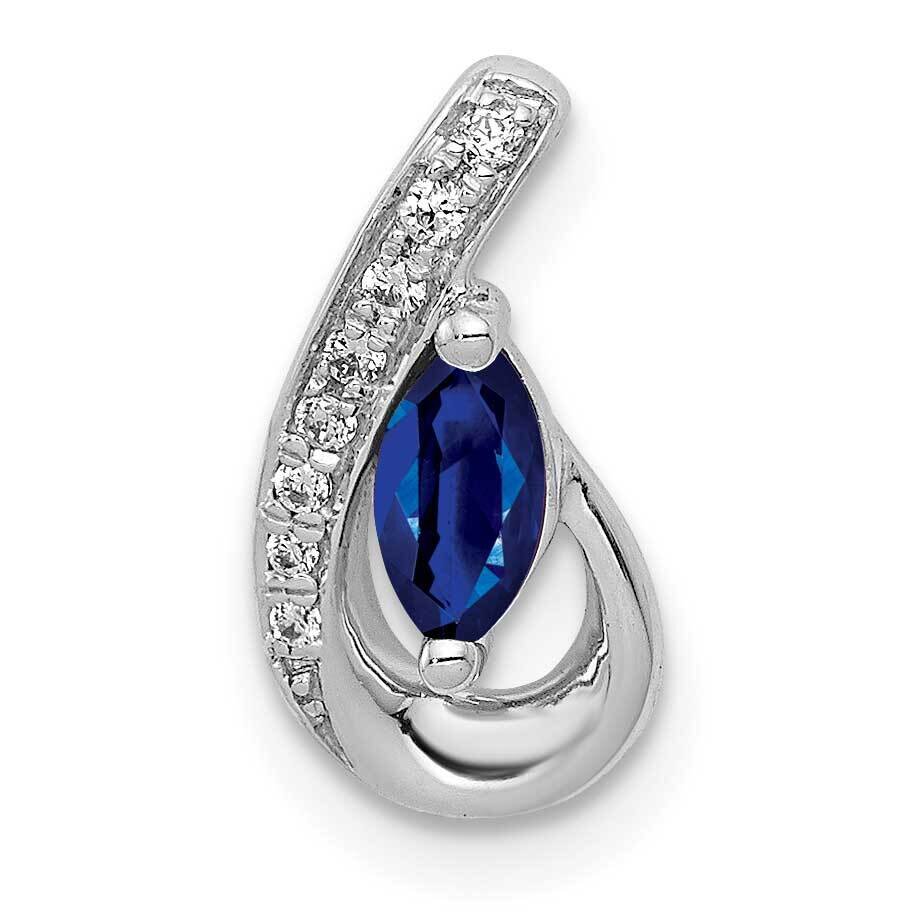 .28 Sapphire Pendant Slide 14k White Gold Diamond PM5282-SA-005-WA