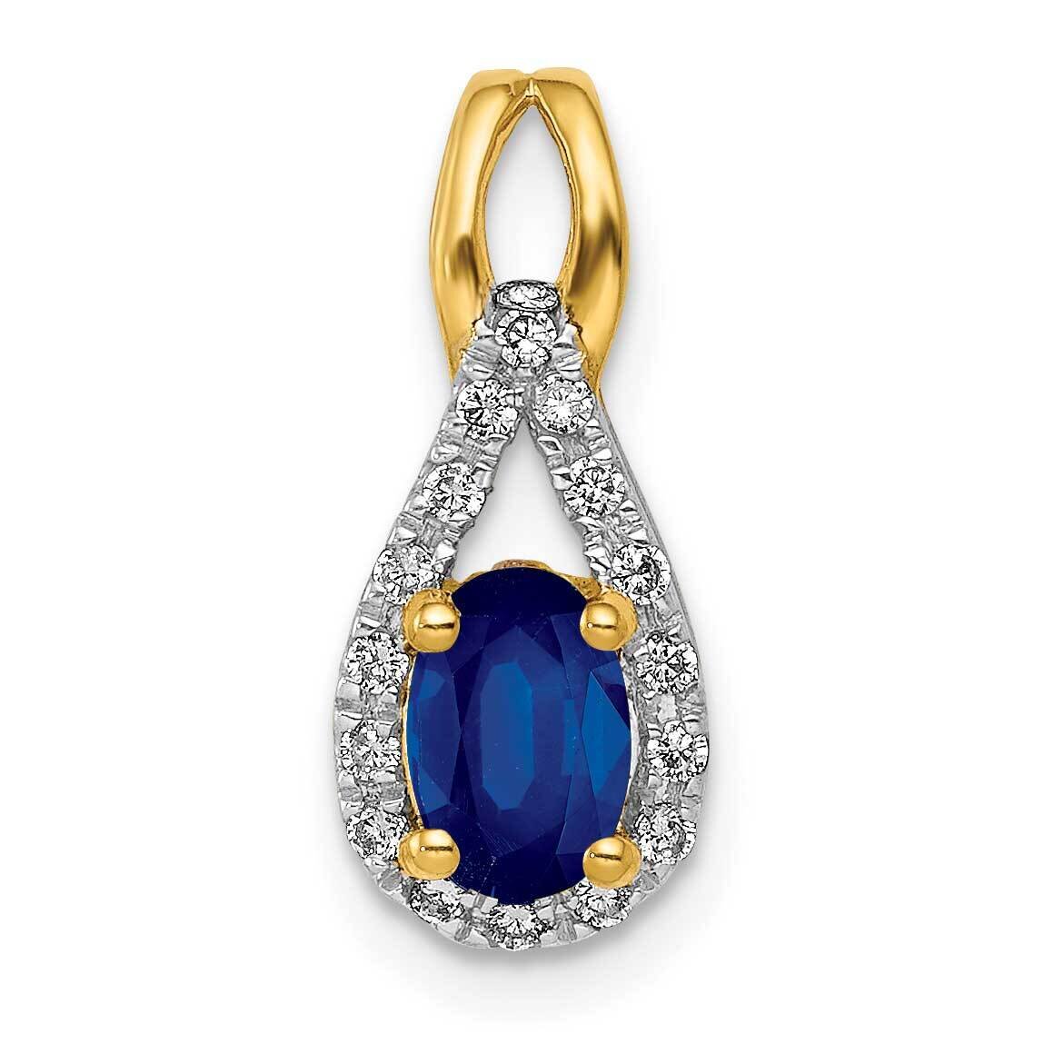 Sapphire Teardrop Halo Pendant 14k Gold Diamond PM5283-SA-010-YA, MPN: PM5283-SA-010-YA, 8839579743…