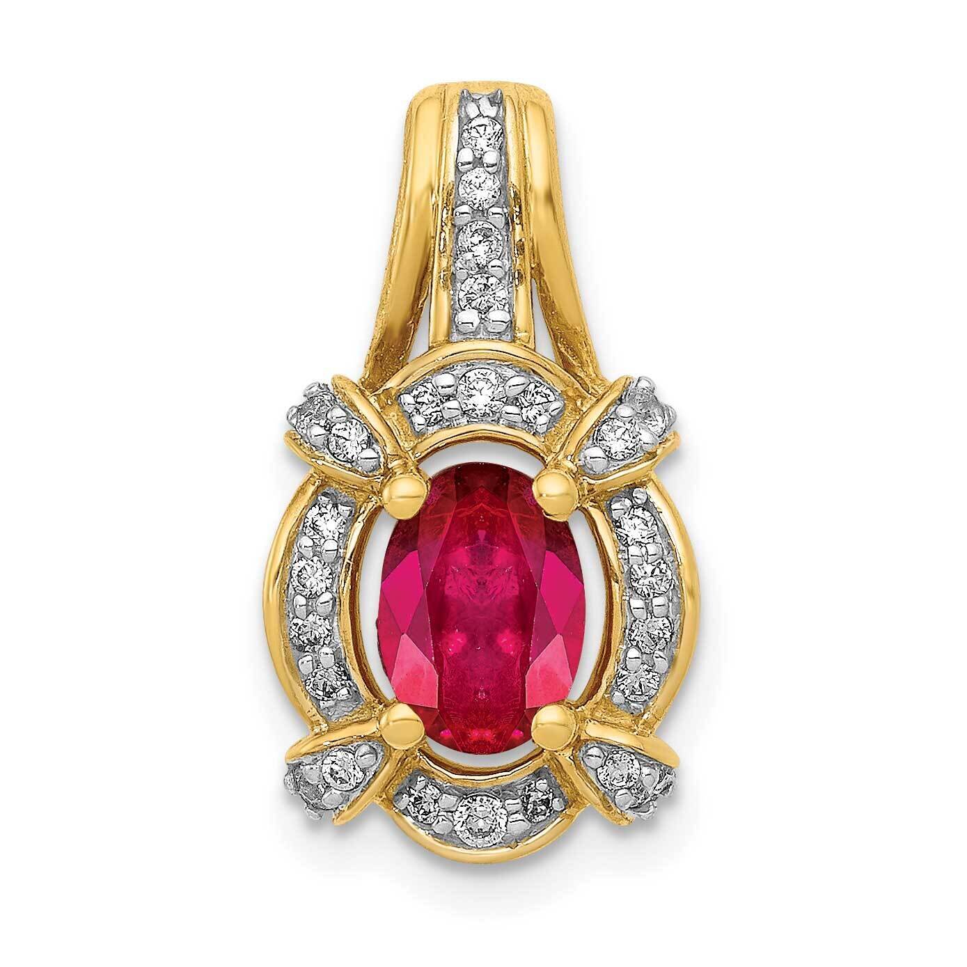 1/5ct. Diamond &amp; 1.10 Ruby Pendant 14k Gold PM5284-RU-020-YA, MPN: PM5284-RU-020-YA, 883957421292