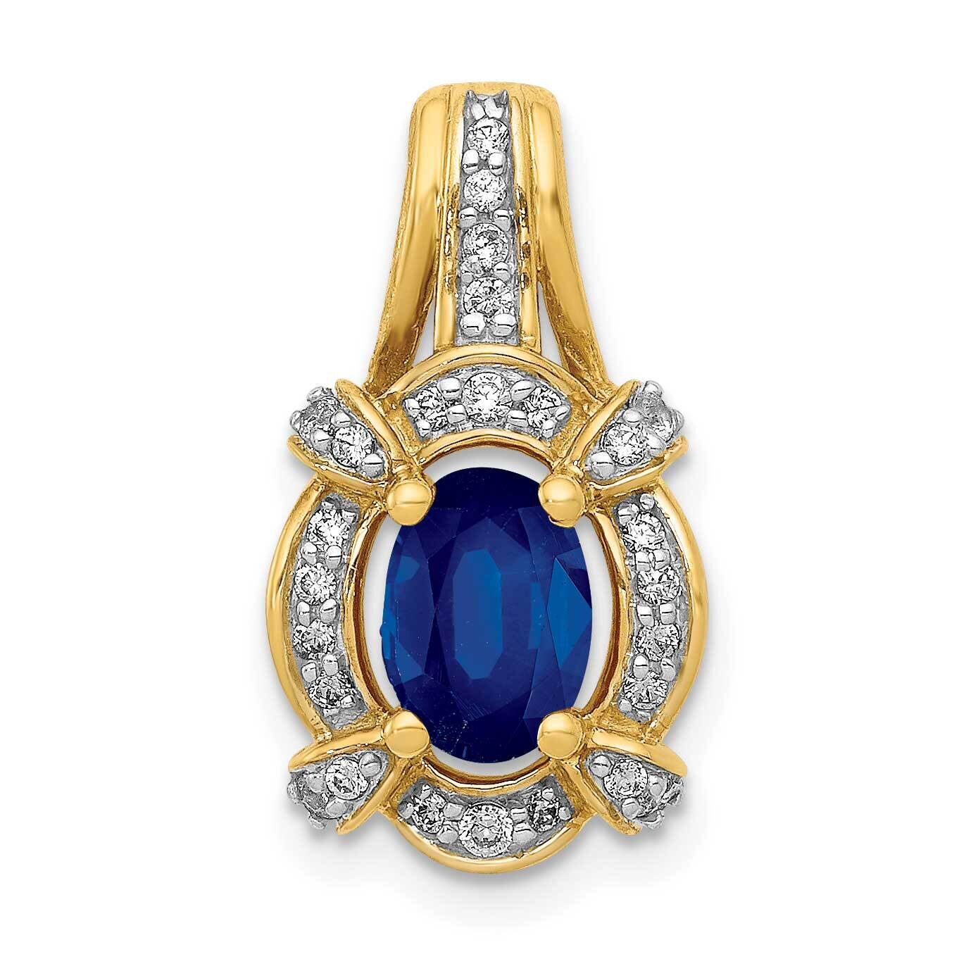 Sapphire Fancy Oval Pendant 14k Gold Diamond PM5284-SA-020-YA, MPN: PM5284-SA-020-YA, 883957421445