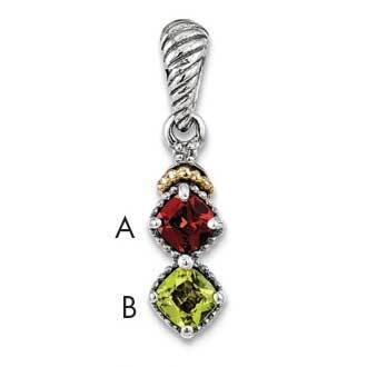 Diamond Mother&#39;s Pendant Sterling Silver &amp; 14k Two-stone Gold QMPD29/2SY, MPN: QMPD29/2SY,