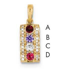 Synthetic Stone &amp; Diamond Set Pendant 14k Gold Family Jewelry XMP44/4SY, MPN: XMP44/4SY, 8839571423…