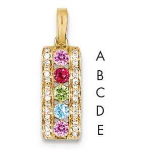 Synthetic Stone &amp; Diamond Set Pendant 14k Gold Family Jewelry XMP44/5SY, MPN: XMP44/5SY, 8839571423…