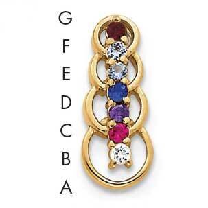 7 Genuine Stone Family Pendant 14k Gold XMP51/7GY, MPN: XMP51/7GY, 883957142609