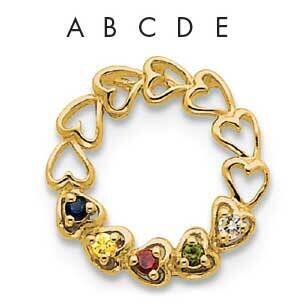 5 Synthetic Stone Family Pendant 14k Gold XMP53/5SY, MPN: XMP53/5SY, 883957142852