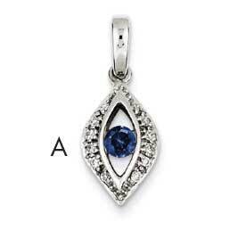 Family Jewelry Genuine Stone &amp; Diamond Set Pendant 14k White Gold XMPW32/1GY, MPN: XMPW32/1GY, 8839…