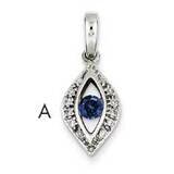 Family Jewelry Genuine Stone &amp; Diamond Set Pendant 14k White Gold XMPW32/1GY, MPN: XMPW32/1GY, 8839…