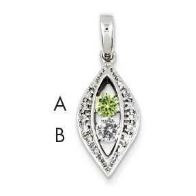 Family Jewelry Synthetic Stone &amp; Diamond Set Pendant 14k White Gold XMPW32/2SY, MPN: XMPW32/2SY, 88…