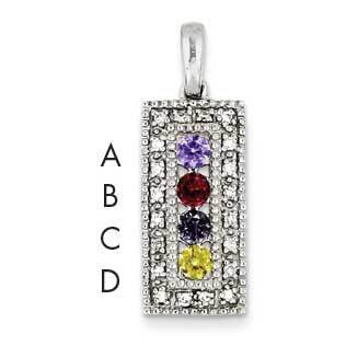 Family Jewelry Genuine Stone &amp; Diamond Set Pendant 14k White Gold XMPW41/4GY, MPN: XMPW41/4GY, 8839…