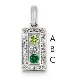 Family Jewelry Genuine Stone &amp; Diamond Set Pendant 14k White Gold XMPW46/3GY, MPN: XMPW46/3GY, 8839…