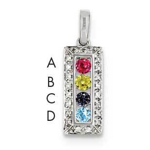 Family Jewelry Genuine Stone &amp; Diamond Set Pendant 14k White Gold XMPW46/4GY, MPN: XMPW46/4GY, 8839…