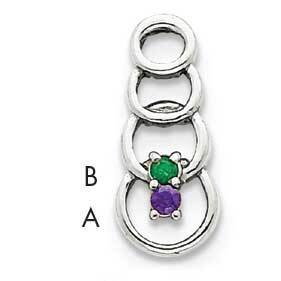 2 Genuine Stone Family Pendant 14k White Gold XMPW51/2GY, MPN: XMPW51/2GY, 883957150529
