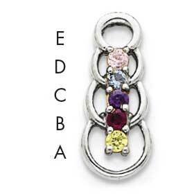 5 Synthetic Stone Family Pendant 14k White Gold XMPW51/5SY, MPN: XMPW51/5SY, 883957150598