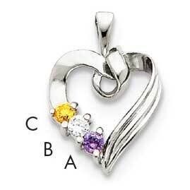 3 Genuine Stone Family Pendant 14k White Gold XMPW52/3GY, MPN: XMPW52/3GY, 883957150680