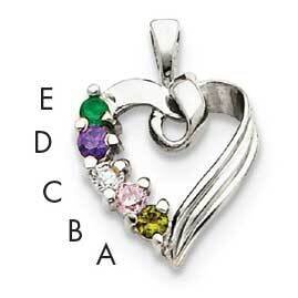 5 Genuine Stone Family Pendant 14k White Gold XMPW52/5GY, MPN: XMPW52/5GY, 883957150727