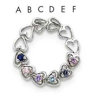 6 Synthetic Stone Family Pendant 14k White Gold XMPW53/6SY, MPN: XMPW53/6SY, 883957150895