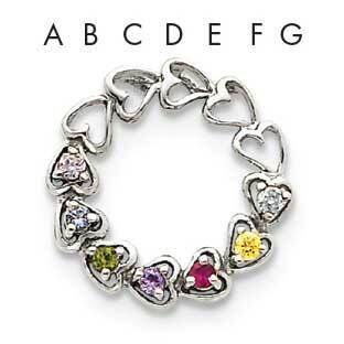 7 Synthetic Stone Family Pendant 14k White Gold XMPW53/7SY, MPN: XMPW53/7SY, 883957150918