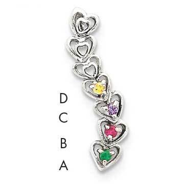 4 Synthetic Stone Family Pendant 14k White Gold XMPW54/4SY, MPN: XMPW54/4SY, 883957150994