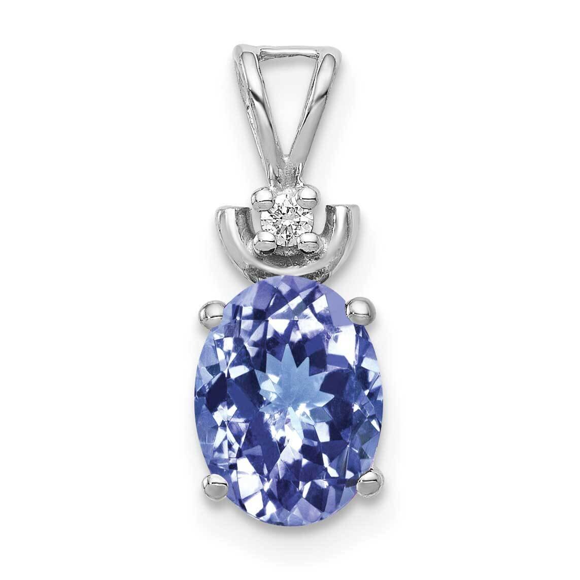 8x6mm Oval Tanzanite AAA Diamond Pendant 14k White Gold XP1658T/AAA, MPN: XP1658T/AAA, 883957172446