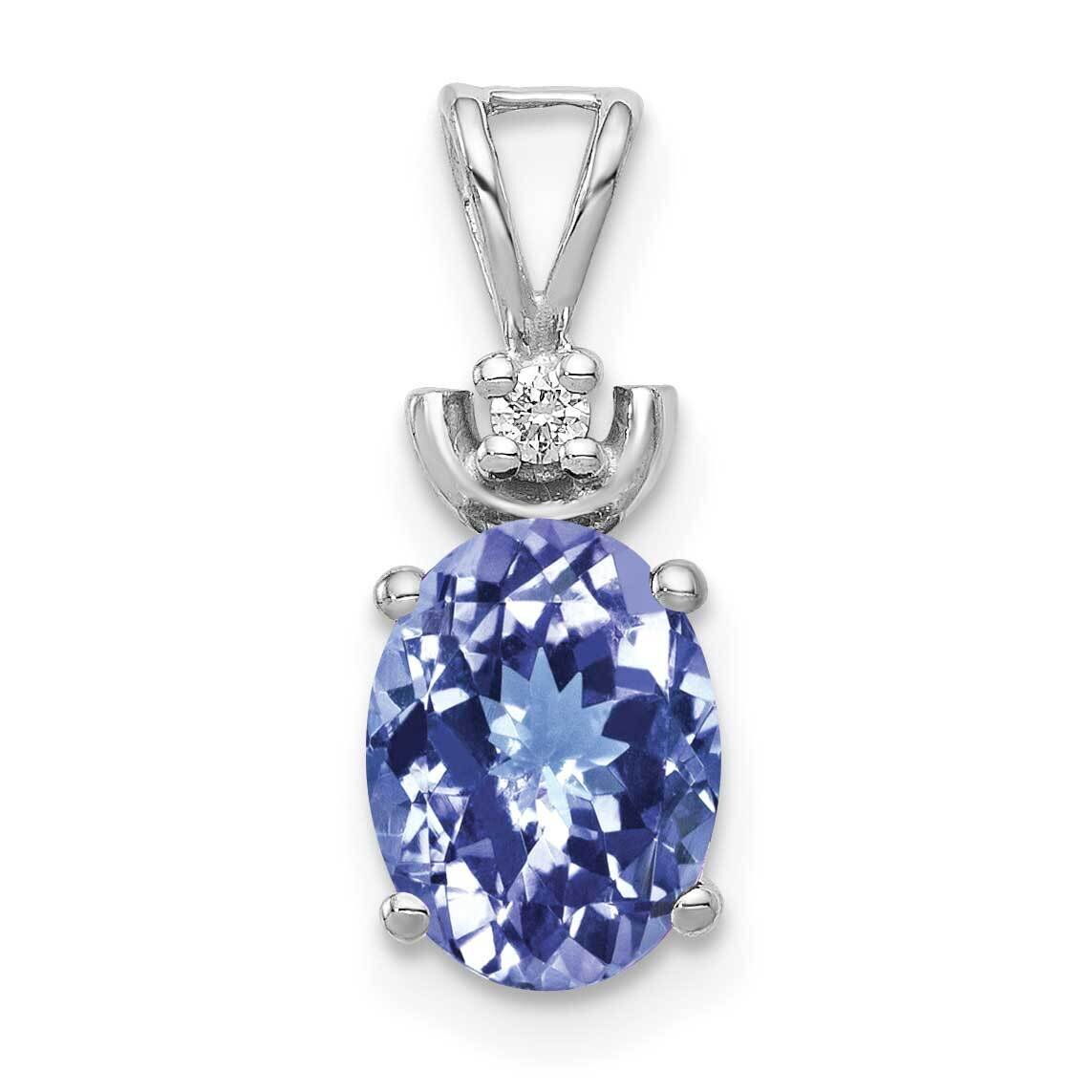 8x6mm Oval Tanzanite VS Diamond Pendant 14k White Gold XP1658T/VS