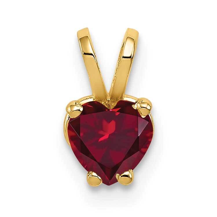 5mm Heart Created Ruby pendant 14k Gold XP428CR, MPN: XP428CR, 883957209326