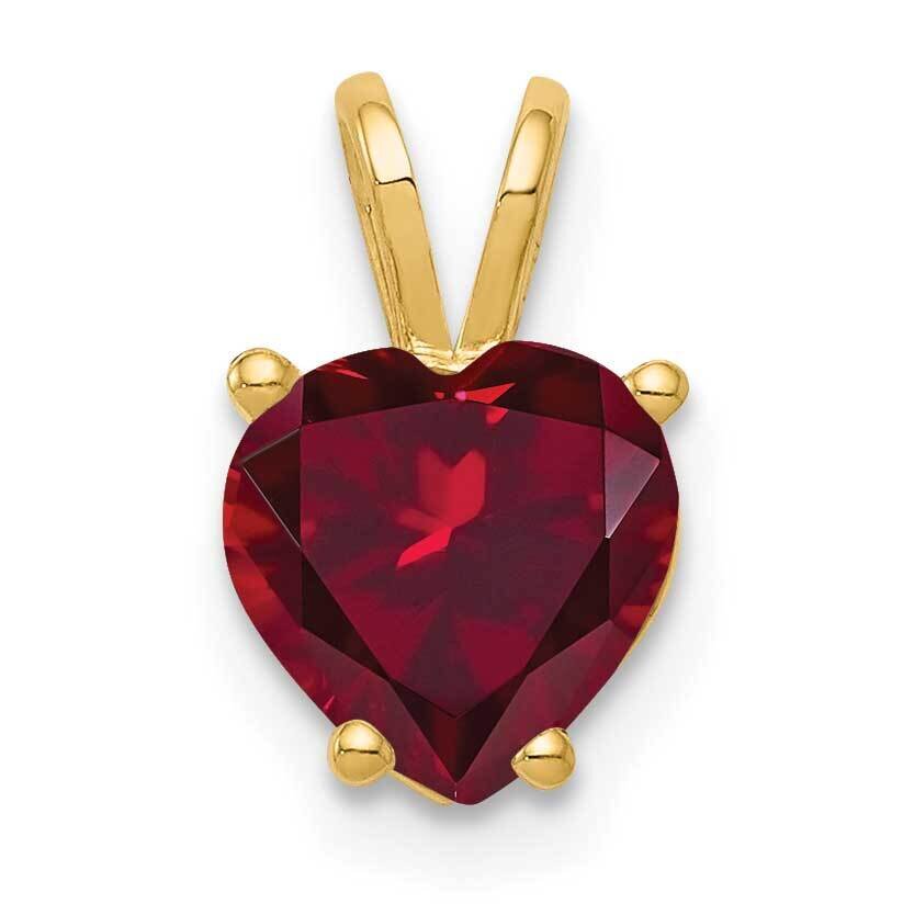 7mm Heart Created Ruby pendant 14k Gold XP430CR, MPN: XP430CR, 883957234540