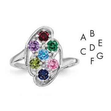 White Gold Synthetic Family jewelry Ring 10k Gold 1XMR3/7WSY, MPN: 1XMR3/7WSY,