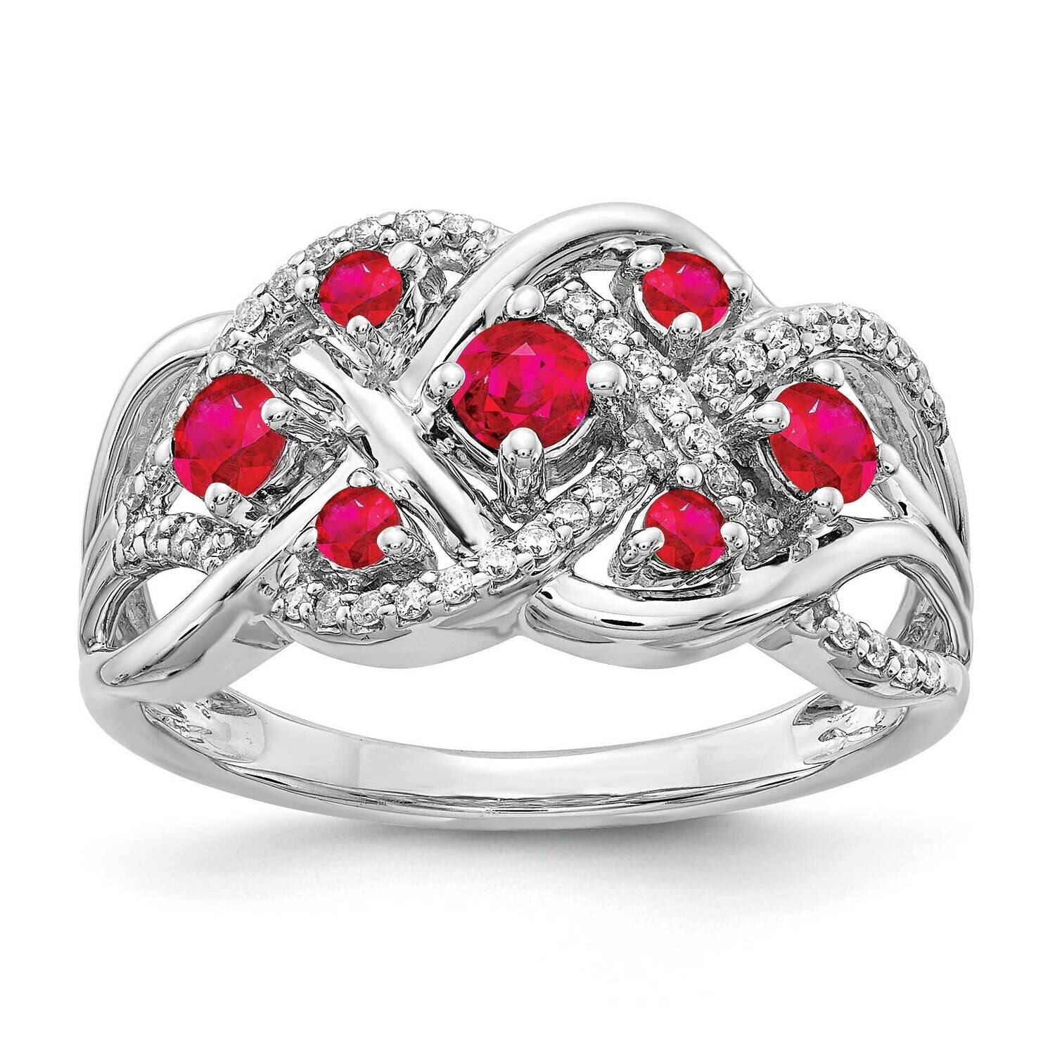 Ruby Fancy Ring 14k White Gold Diamond RM3841-RU-018-WA, MPN: RM3841-RU-018-WA, 883957309194