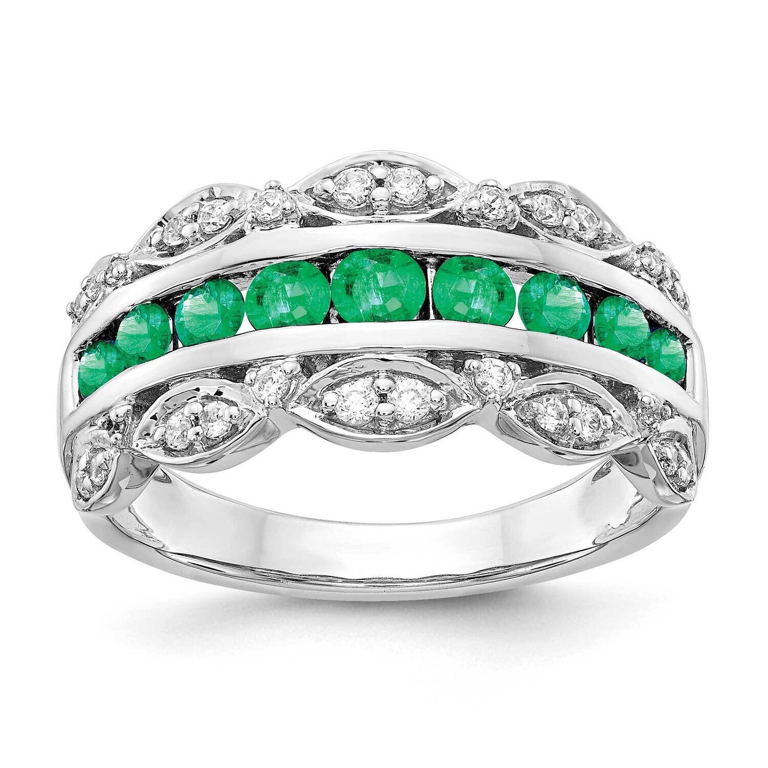 Emerald Fancy Ring 14k White Gold Diamond RM3846-EM-020-WA, MPN: RM3846-EM-020-WA, 883957521510