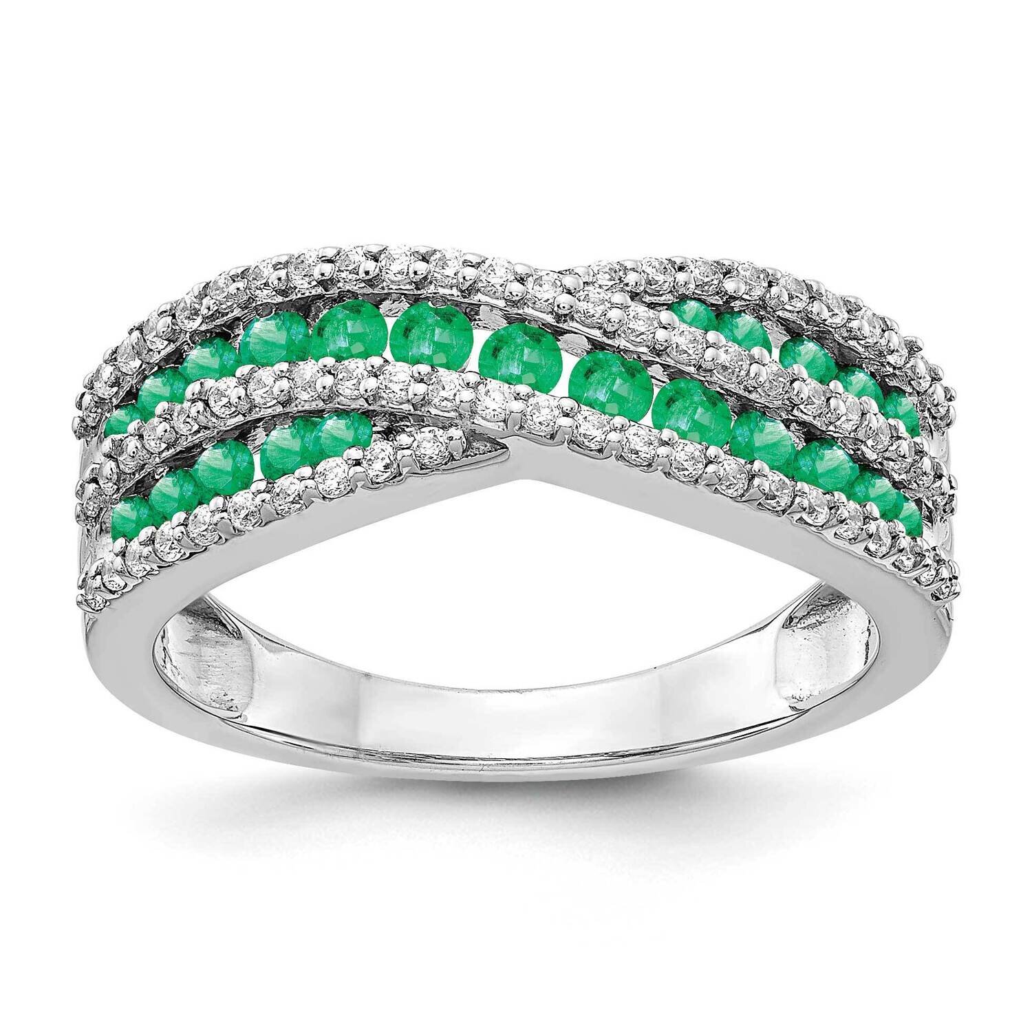 Emerald Fancy Ring 14k White Gold Diamond RM3847-EM-033-WA, MPN: RM3847-EM-033-WA, 883957521541