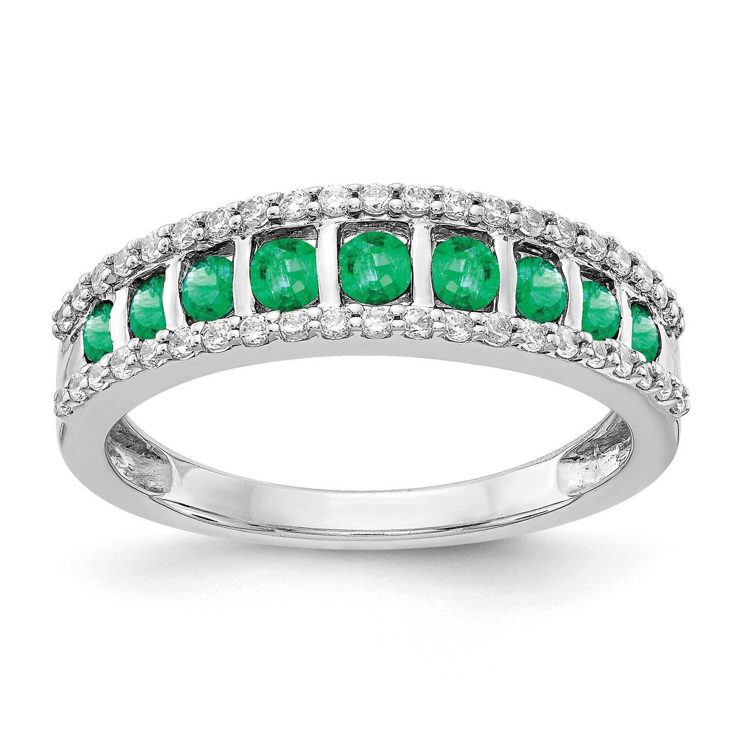 Emerald Fancy Ring 14k White Gold Diamond RM3849-EM-025-WA