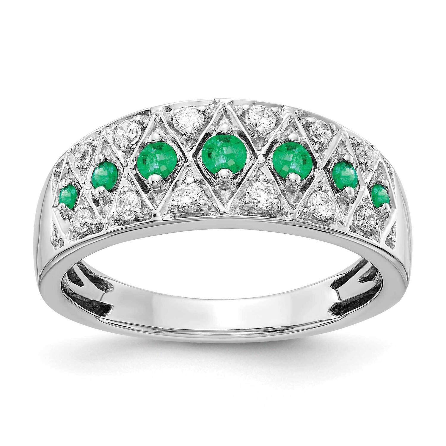 Emerald Fancy Ring 14k White Gold Diamond RM3850-EM-020-WA