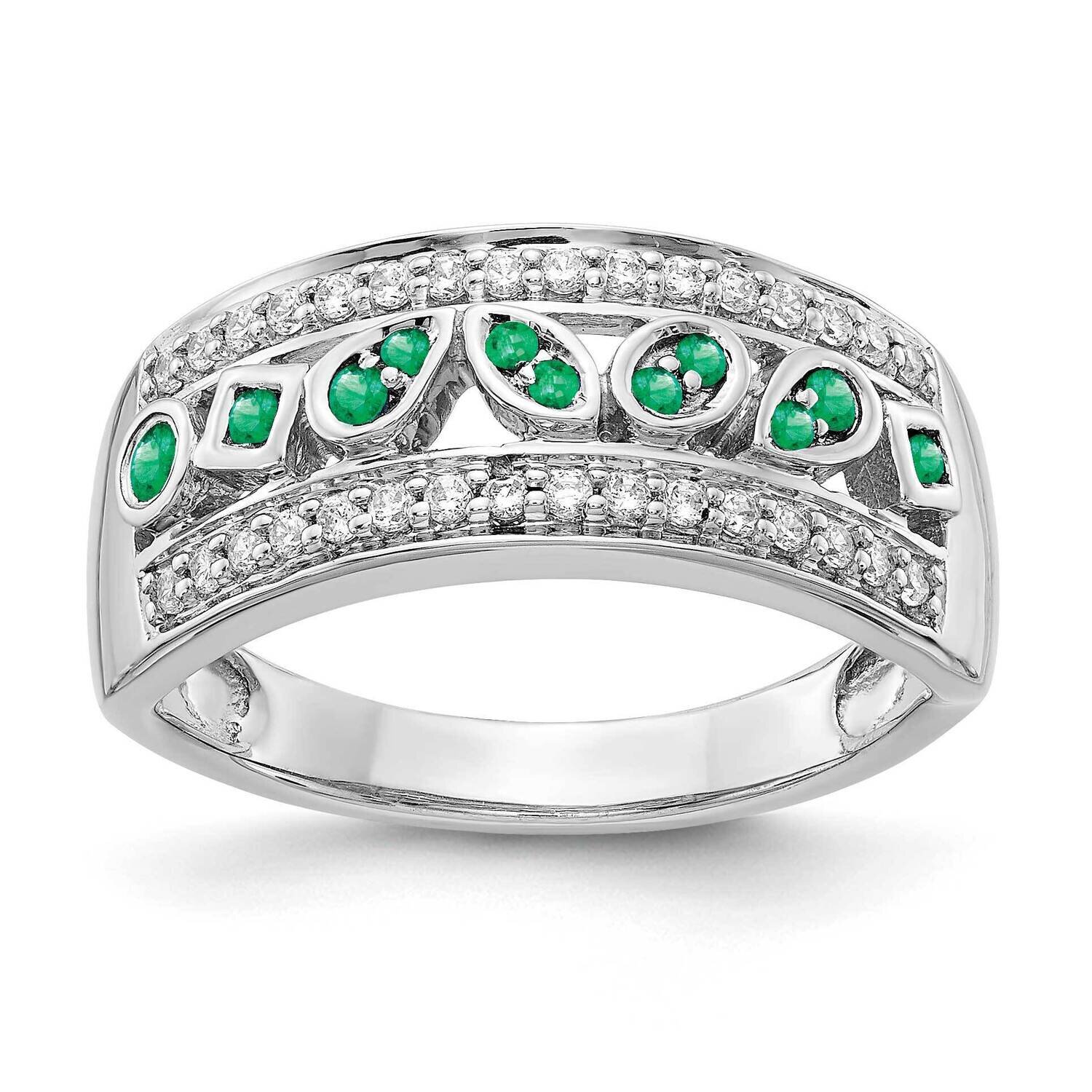 Emerald Fancy Ring 14k White Gold Diamond RM3853-EM-020-WA, MPN: RM3853-EM-020-WA, 883957309675
