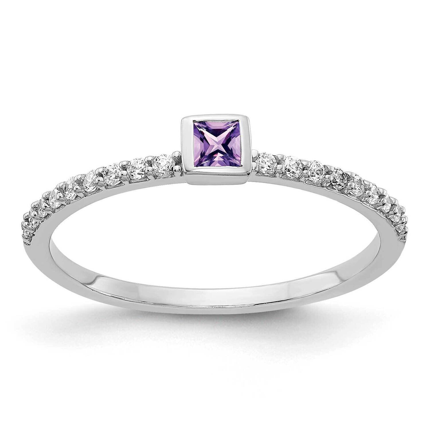 Amethyst Ring 14k White Gold Diamond RM4323-AM-015-WA, MPN: RM4323-AM-015-WA, 883957312323
