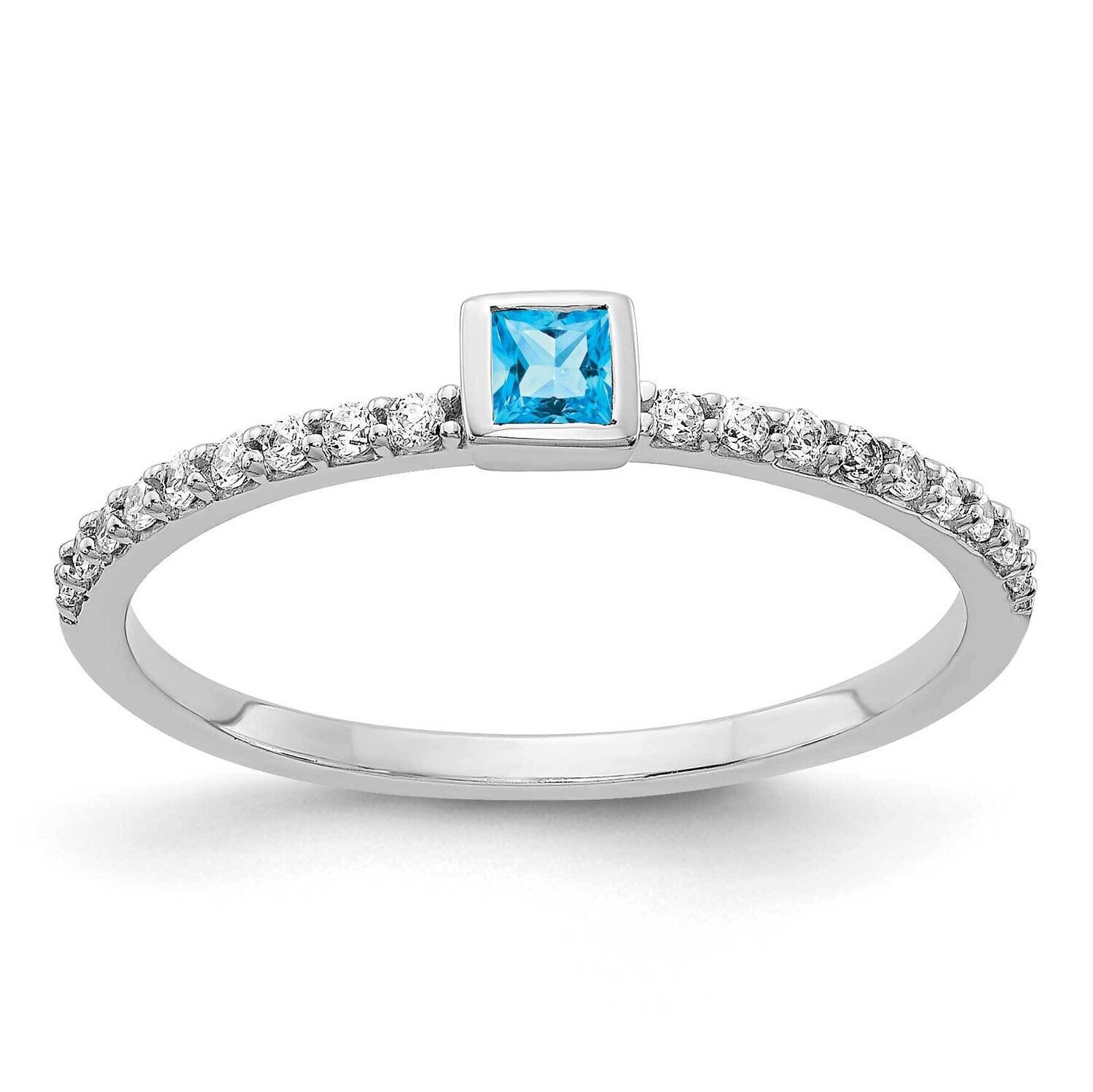 Blue Topaz Ring 14k White Gold Diamond RM4323-BT-015-WA, MPN: RM4323-BT-015-WA, 883957564494