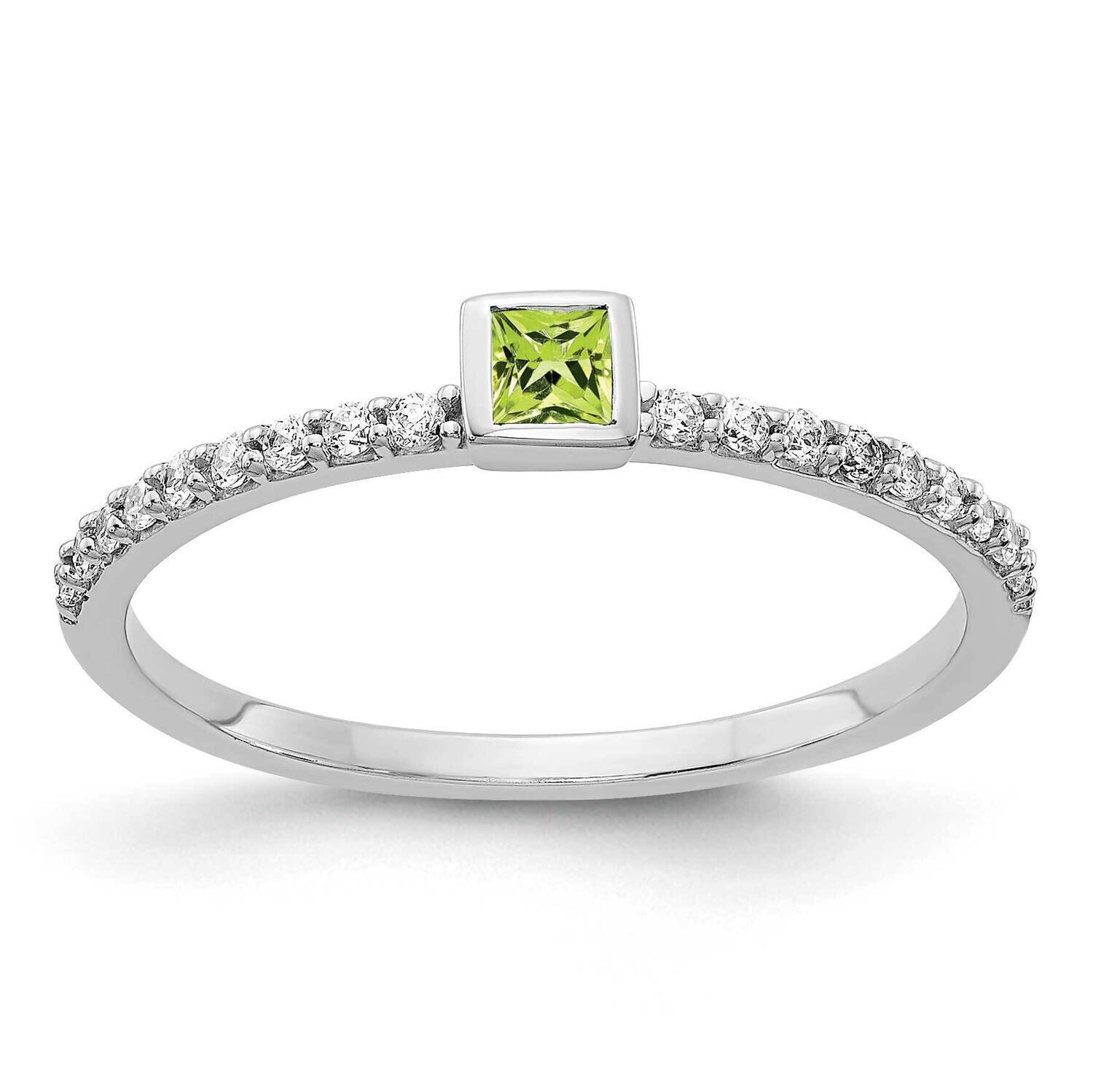 Peridot Ring 14k White Gold Diamond RM4323-PE-015-WA, MPN: RM4323-PE-015-WA, 883957312354