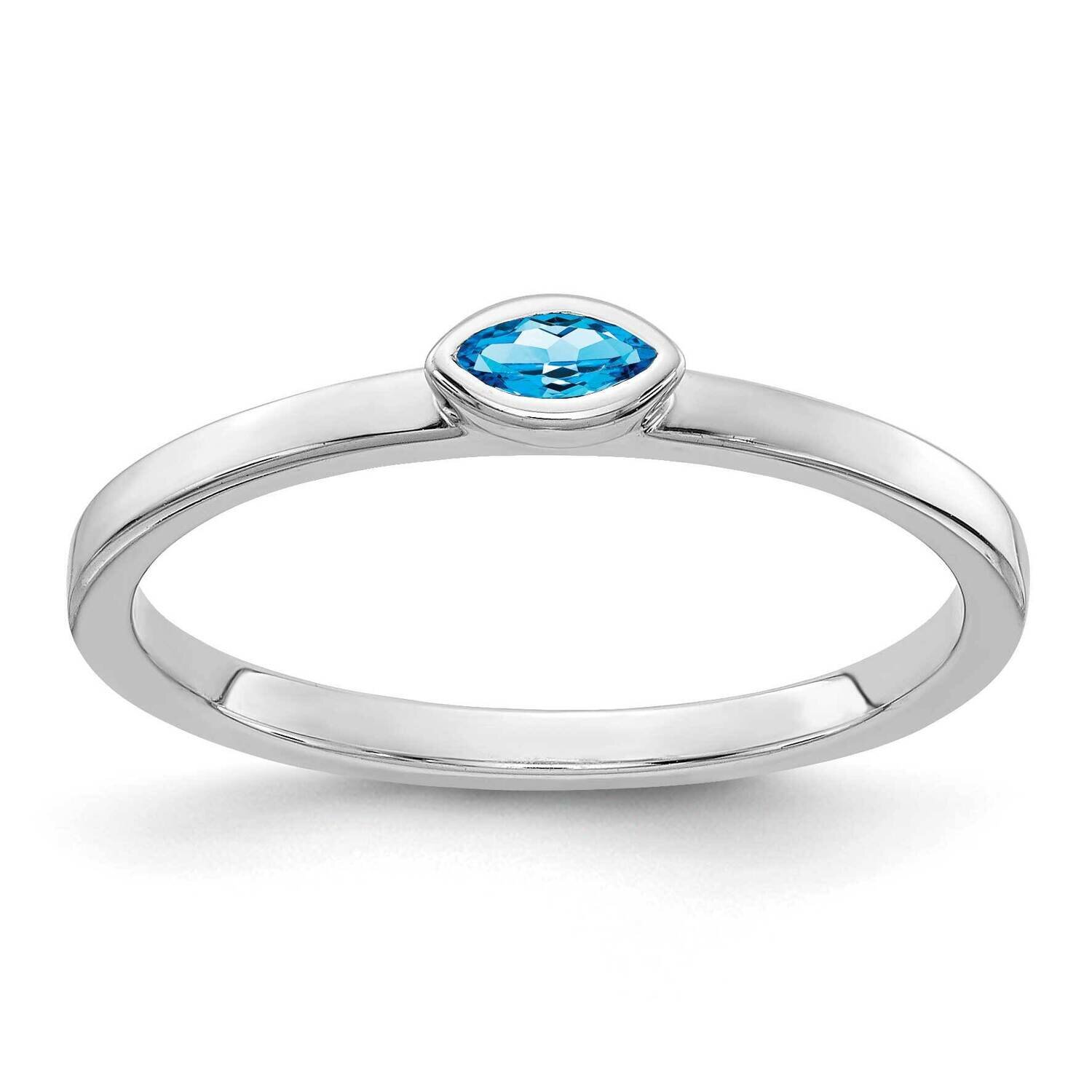 Blue Topaz Ring 14k White Gold RM4327-BT-W