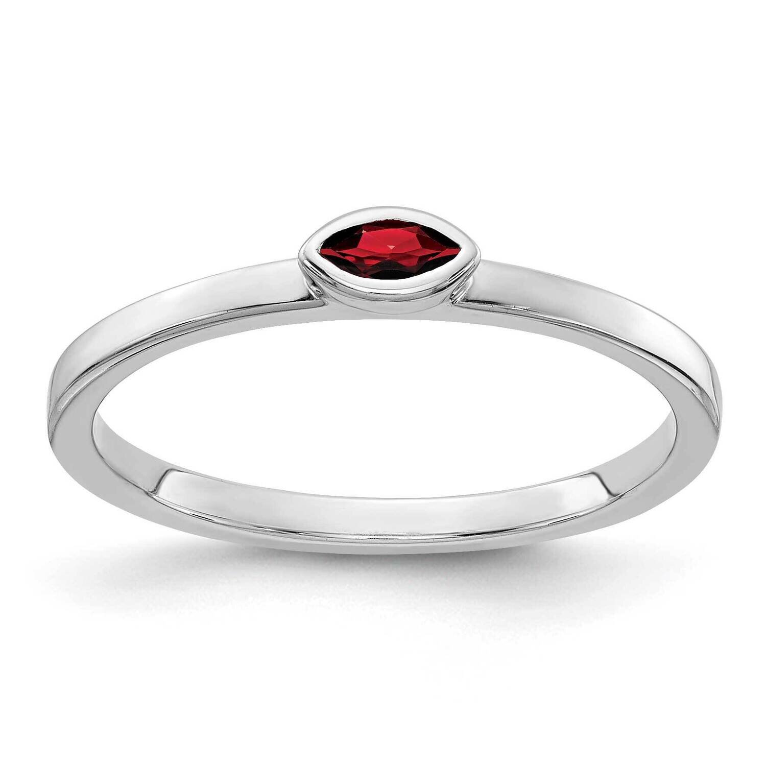 Garnet Ring 14k White Gold RM4327-GA-W