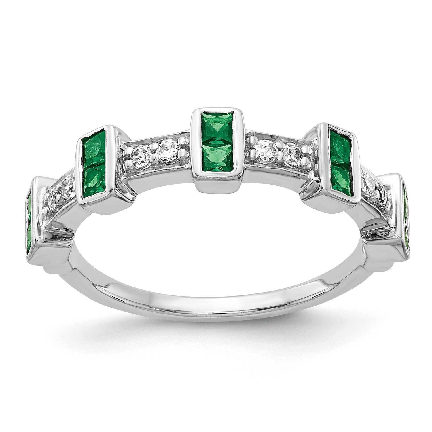 Emerald Ring 14k White Gold Diamond RM4331-EM-015-WA, MPN: RM4331-EM-015-WA, 883957565484
