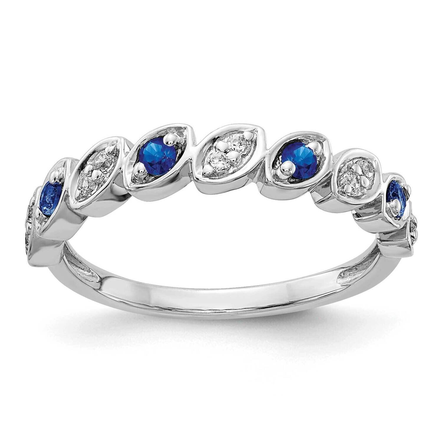 Sapphire Ring 14k White Gold Diamond RM4334-SA-010-WA