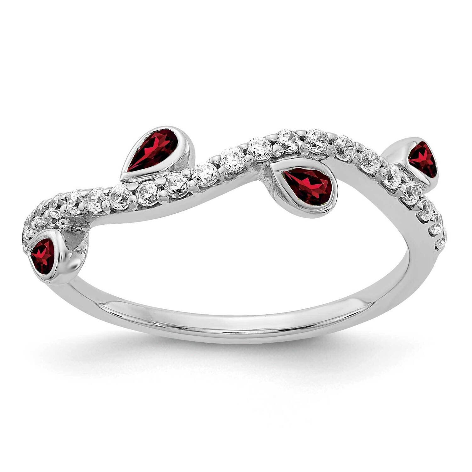 Garnet Ring 14k White Gold Diamond RM4336-GA-020-WA, MPN: RM4336-GA-020-WA, 883957565750