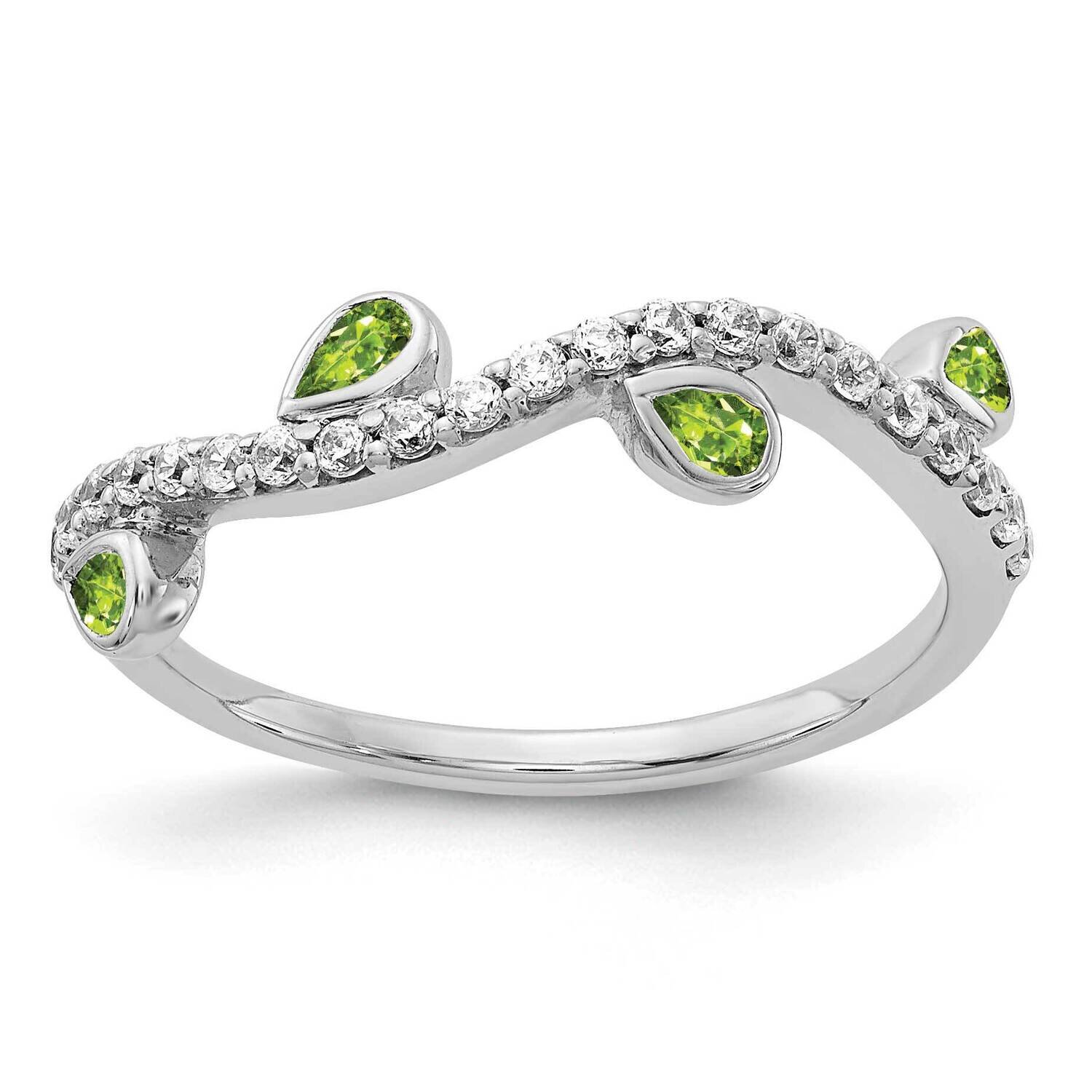 Peridot Ring 14k White Gold Diamond RM4336-PE-020-WA, MPN: RM4336-PE-020-WA, 883957312583