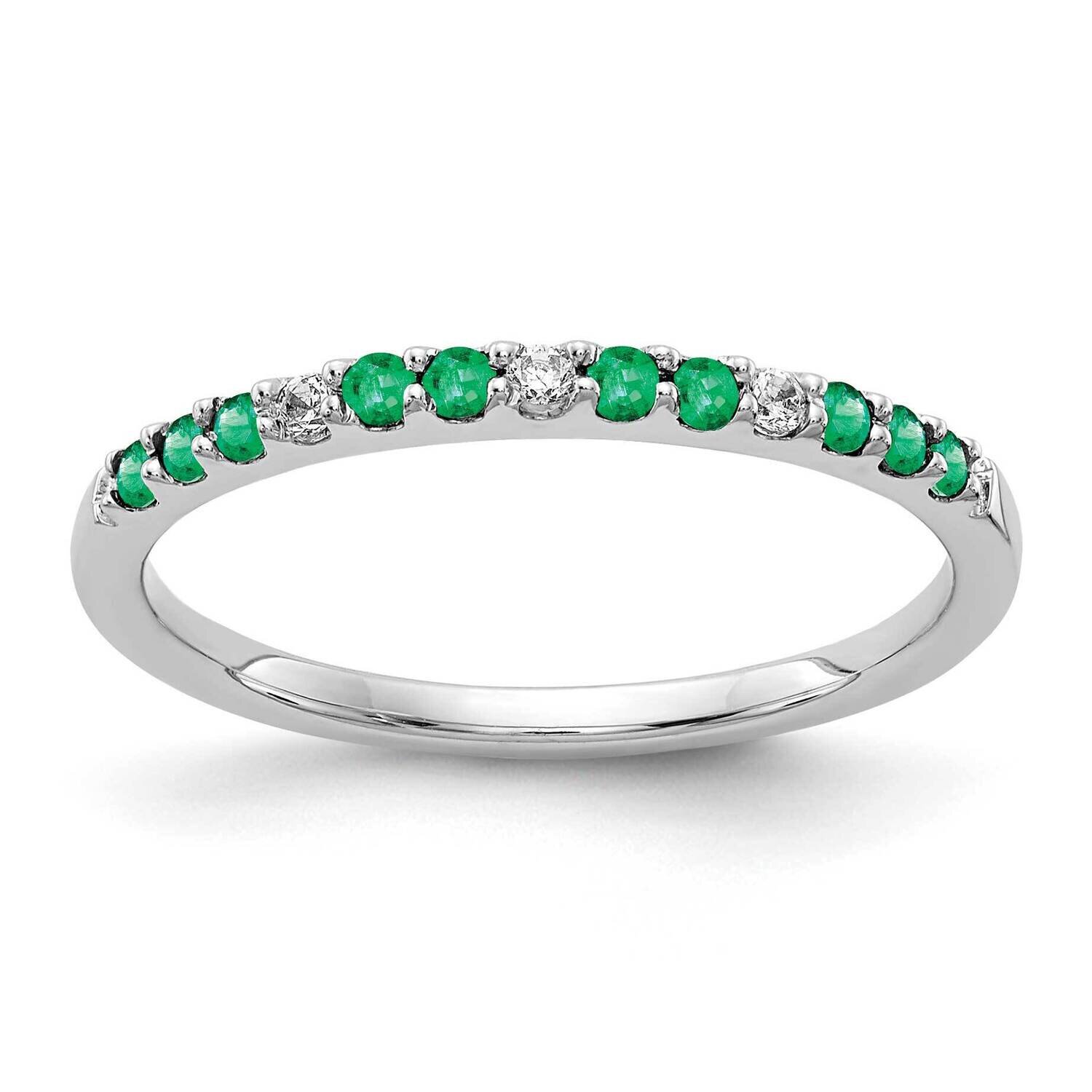 Emerald Ring 14k White Gold Diamond RM5737-EM-005-WA, MPN: RM5737-EM-005-WA, 883957871219