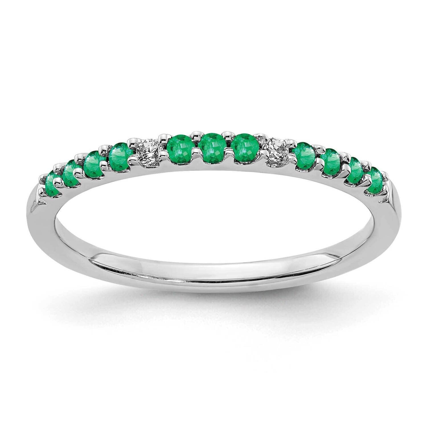 Emerald Ring 14k White Gold Diamond RM5738-EM-003-WA, MPN: RM5738-EM-003-WA, 883957719115
