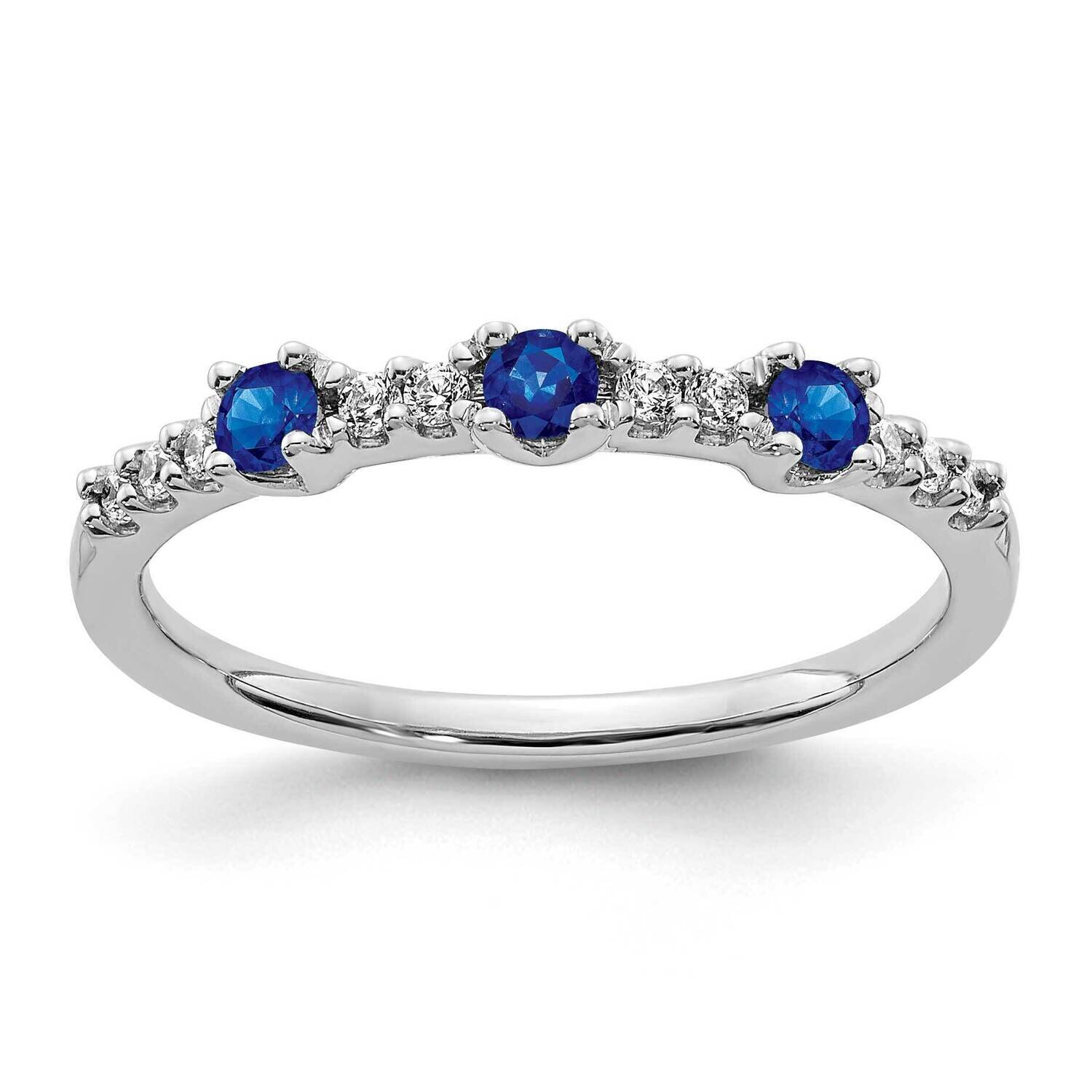 Sapphire 3-Stone Ring 14k White Gold Diamond RM5739-SA-010-WA
