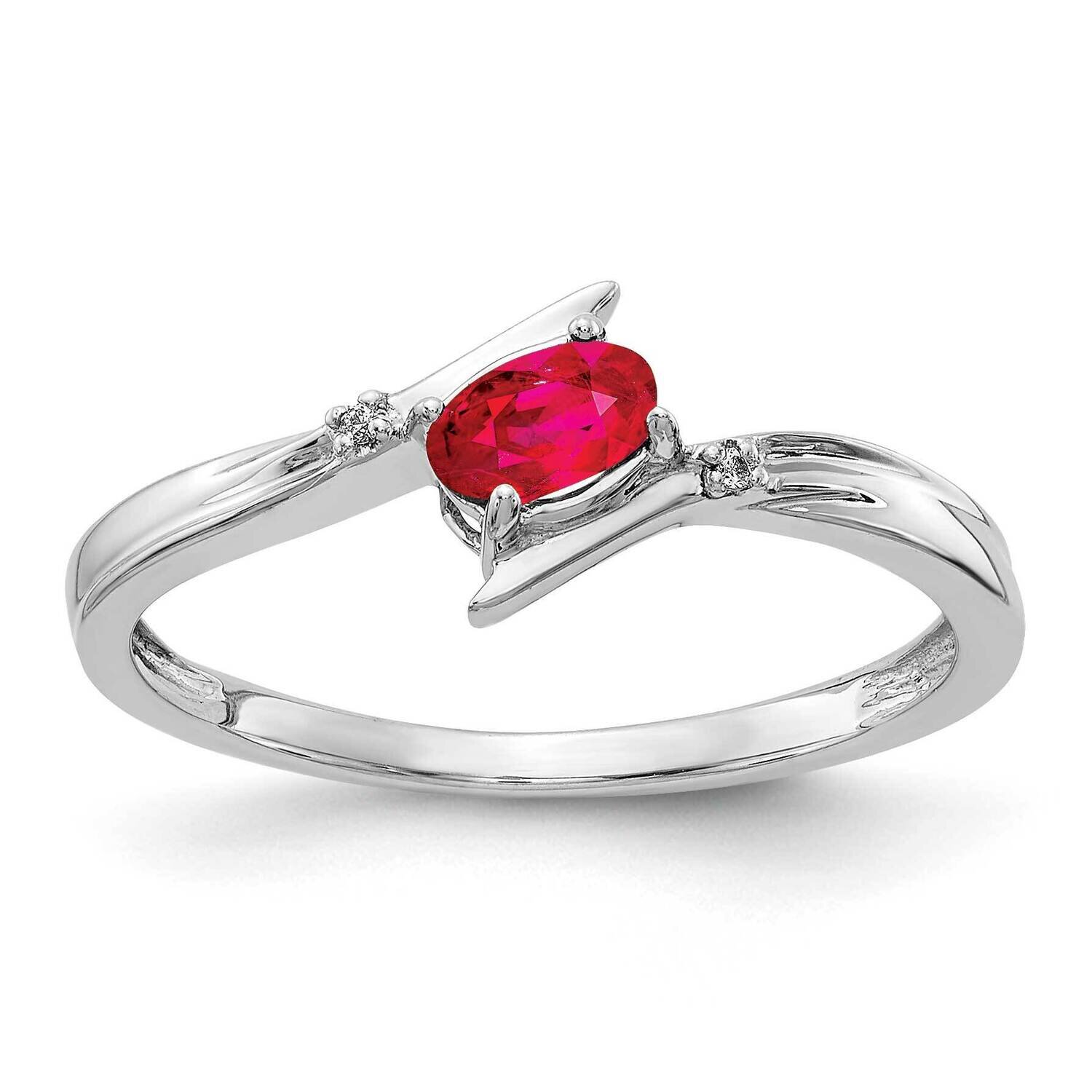 Polished Diamond Ruby Ring 14k White Gold RM5740-RU-001-WA, MPN: RM5740-RU-001-WA, 883957719849